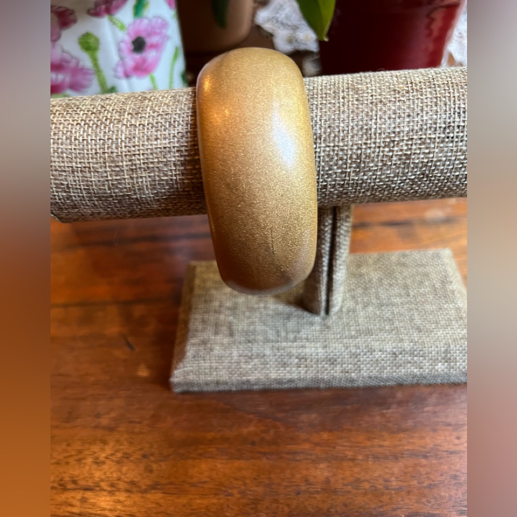 Bloomingdales Wooden Bronze Thick Bangle Vintage 1980s Nwt 45$